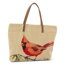 Cardinal Tote Bag Leather Straps & Brass Studs Lined with Zipper Closure Pocket - £35.55 GBP