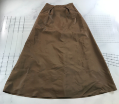 Vintage Gianfranco Ferre Studio Skirt Womens 10 Brown Side Zip Maxi Length - £23.35 GBP