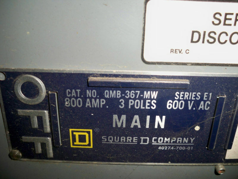 Square D QMB367MW 800A 600V Fusible Main Panelboard Switch Item image 4