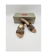 Cole Haan women&#39;s brown leather w stud open toe slide mule sandal shoes ... - €28,30 EUR