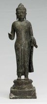 Antique Indonesian Style Standing Bronze Javanese Teaching Buddha - 37cm/15&quot; - $974.79