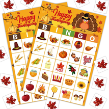 Thanksgiving Bingo Fall Bingo - 24 Players Thanksgiving Games for Family Thanksg - £11.83 GBP