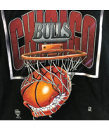 Vintage 90’s Official Sportswear Chicago Bulls Large Black T Shirt USA M... - $1,008.41 MXN