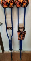 Blue Color Aluminum Underarm Crutches for Adults Adj.  Bounce Back Padding  - $98.96