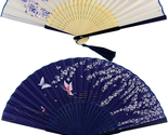 Handheld Fans, Silk Folding Fans 2 Pieces with Bamboo Frames for Dancing... - £11.31 GBP