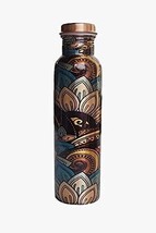 Leak Proof Lacquer Coated Printed Copper Water Bottle for Travelling Purpose 1 L - £21.31 GBP
