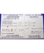 Vintage Michigan Consolidated Gas Company Bill Nov. 20, 1939 - $8.21 CAD