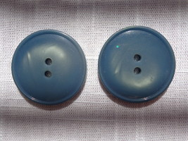 Blue/Gray 2 hole Buttons Vintage (#3712) - £7.85 GBP