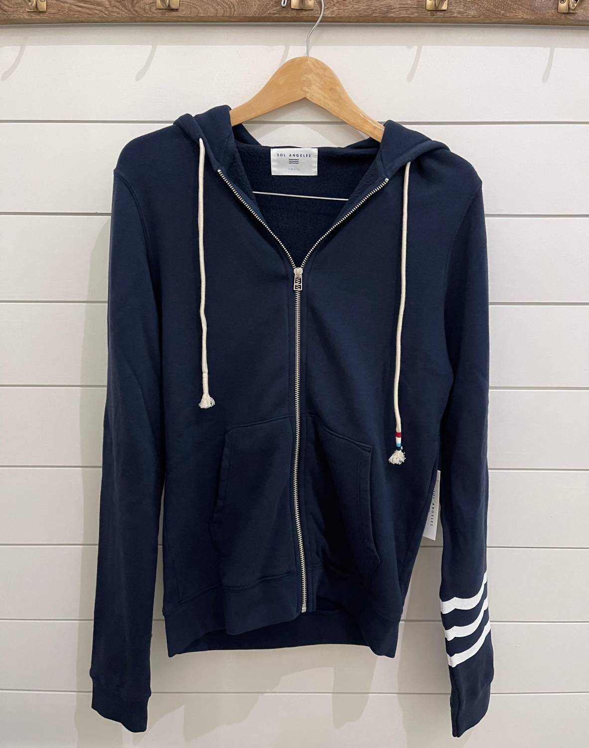 Sol Angeles mens zip hoodie in Indigo