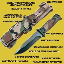 MILITARY BDU WOODLAND KNIFE FIXED BLADE 4.8 INCHES - $804.44 MXN