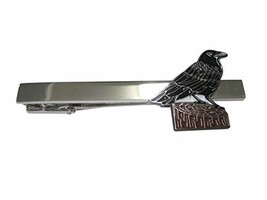 Kiola Designs Colored Perched Crow Raven Bird Tie Clip - £32.47 GBP