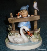 Goebel Hummel Figurine #344 Feathered Friends TMK5 Girl With Swans - CUTE GIFT! - £91.20 GBP