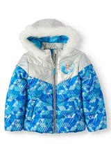 Frozen Puffer Jacket Size 2T Disney Elsa Puffy Ski Coat Fake Fur Trim on Hood - $9.95