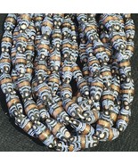 Filo di perle di vetro avventurina fantasia blu vintage 23 x 10,5 mm - $41.34