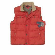 NEW $189 Tommy Hilfiger Down Puffer Vest! L Orange With Faux Shearling C... - $109.00