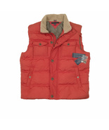 NEW $189 Tommy Hilfiger Down Puffer Vest! L Orange With Faux Shearling C... - $2,031.18 MXN