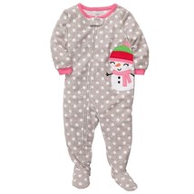 Girly Carter&#39;s Fleece Footed pajama Blanket Sleeper Size 4 Kids Snowman ... - £7.83 GBP