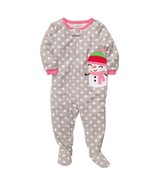 Girly Carter&#39;s Fleece Footed pajama Blanket Sleeper Size 4 Kids Snowman ... - £7.84 GBP