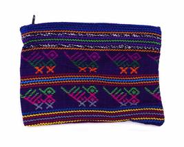 Large Multicolored Tribal Pattern Woven Lightweight Coin Purse Zipper Pouch - Wo - £10.89 GBP