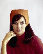 Raquel Welch c,1967 studio portrait in red sweater scarf in hair 4x6 photo - $5.99