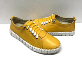 MIZ MOOZ  LEATHER MACKEE CASUAL SLIP ON FLATS  MUSTARD  37EU / 7US  S-09 - $59.95