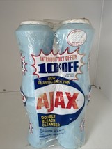 (4) New Vintage Blue Bottles of Ajax Bath Cleaner Bleach 1960s - $23.06