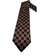 J.Z. Richards Nordstrom 100% Silk Necktie black bronze Gold cross Handma... - $13.03 CAD
