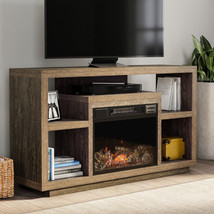 Lavish Home 80-FPWF-10 Heat Mobile Electric Fireplace, Black &amp; Brown - £425.65 GBP