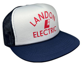 Vintage Landon Electric Hat Cap Snap Back Blue Mesh Trucker Electrician One Size - £15.81 GBP