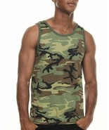 Medium WOODLAND CAMO TANK TOP Tshirt  Army Hunting Tee Shirt Rothco 6702 M - £9.43 GBP