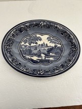 Daher Metal Tin England Blue and White Scenic Bowl - $23.22