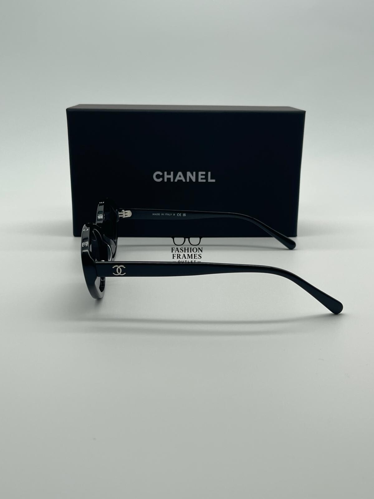 CHANEL 5416 Black Gray Oval Sunglasses–Acetate Frame – Brand New 100% Authentic Item image 6