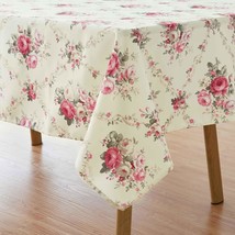 Vintage Floral Rectangle Tablecloth Shabby Chic Flower Table Cloth Spring Table  - $40.99