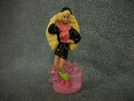 Vintage &#39;92 McDonald&#39;s Mattel Barbie PVC Figure Blonde w/ Pink &amp; Black Outfit 4&quot; - £1.82 GBP