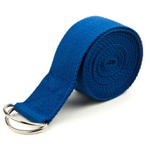 Blue 10&#39; Extra-Long Cotton Yoga Strap with Metal D-Ring - £15.06 GBP