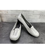 Covington Florence Loafers Women 10M Shoes White Woven Leather Slip On F... - $34.46 CAD