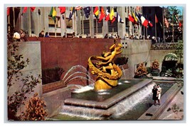 Prometheus Statue Rockefeller Center New York City NY Chrome Postcard R8 - £1.96 GBP