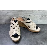 Sam &amp; Libby Cayla Women Shoes Beige 11M Leather Cork Heel Platform Wedge... - $458.82 MXN