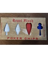 Vintage 100 Royal Flush Interlocking Unbreakable Poker Chips w/Original Box - €11,09 EUR