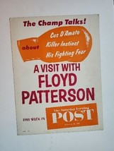 Floyd Patterson 1959 Saturday Evening Post Advertisement Poster 10&quot; x 13... - £30.76 GBP