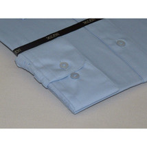 Mens Milani dress shirt soft cotton Blend easy wash business long sleeves Blue image 3