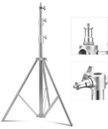 Stainless Steel Light Stand 110&quot; / 2.8M, Heavy-Duty Tripod Stand, And Vi... - €56,35 EUR