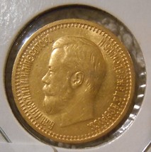 RUSSIA 1897 7 1/2 ROUBLES GOLD ( SCARCE IN THIS CONDITION ! ) - $979.99