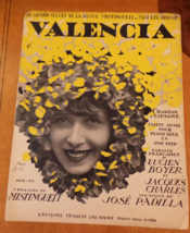 Mistinguett Vintage Sheet Music Valencia A Song Of Spain Francis Salabert 1925 G - £11.11 GBP