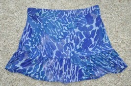 Womens Skirt Pull On Elastic Waist Daisy Fuentes Blue Animal Print $36-size M - £7.78 GBP
