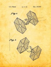 Star Wars TIE Fighter Patent Print - Golden Look - £6.25 GBP+