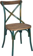Acme Furniture 1 Piece Zaire Side Chair, Walnut &amp; Antique Turquoise - $106.99