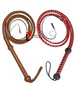 2-Pack Real Cowhide Leather Bullwhip 6-Feet 12-Plait Handmade Heavy Duty - $60.99