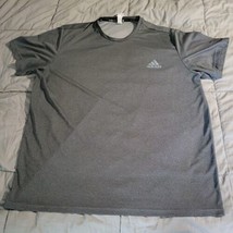 Adidas Mens 2XL Gray Climalite Ess Tech Tee Short Sleeve Water Wicking Athletic - £11.07 GBP