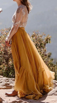 Rust Tiered Tulle Maxi Skirt Plus Size Women Layered Tulle Skirt for Wedding image 2